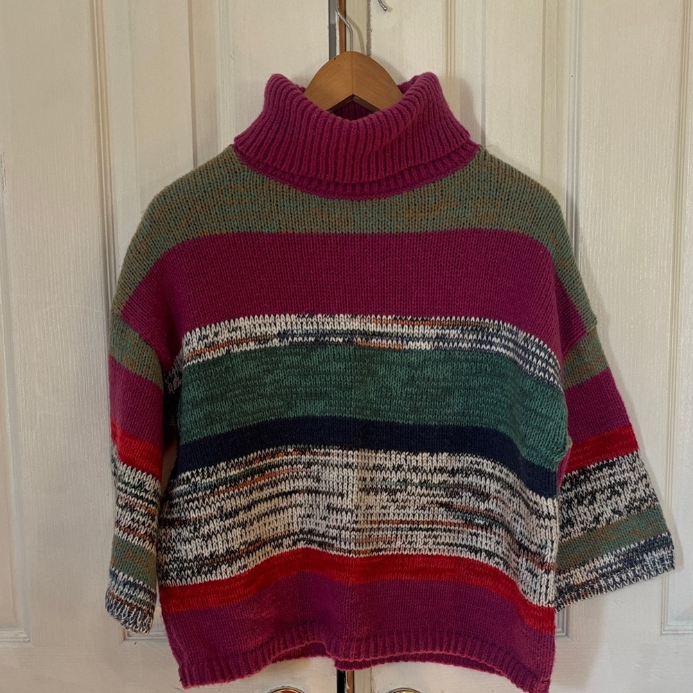 Knox Rose Vibrant Striped Turtleneck Sweater